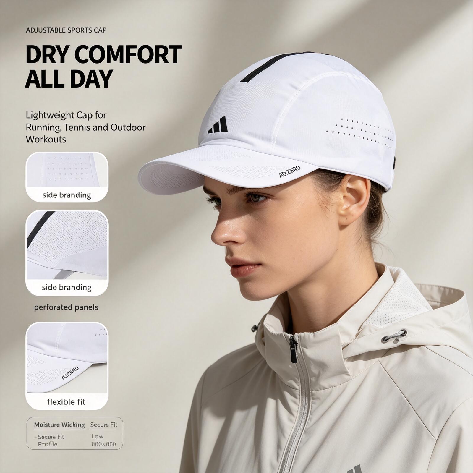 Cappellino da Corsa Bianco Adi - Running Cap Mesh recensione e prezzo